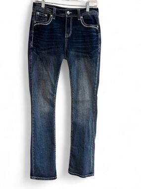 Grace Women's Boot Cut Jeans in Dark Blue Wash